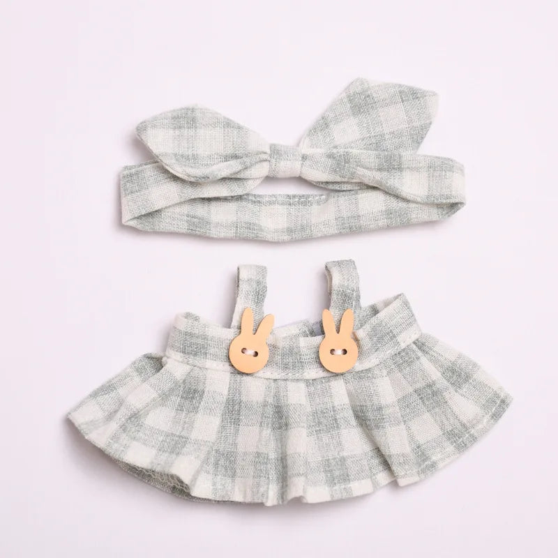 17cm Cute Mini Plush Doll'S Clothes Outfit Accessories For Korea Kpop Exo Labubu Idol Dolls Skirt Hat Clothing DIY Kids Gift