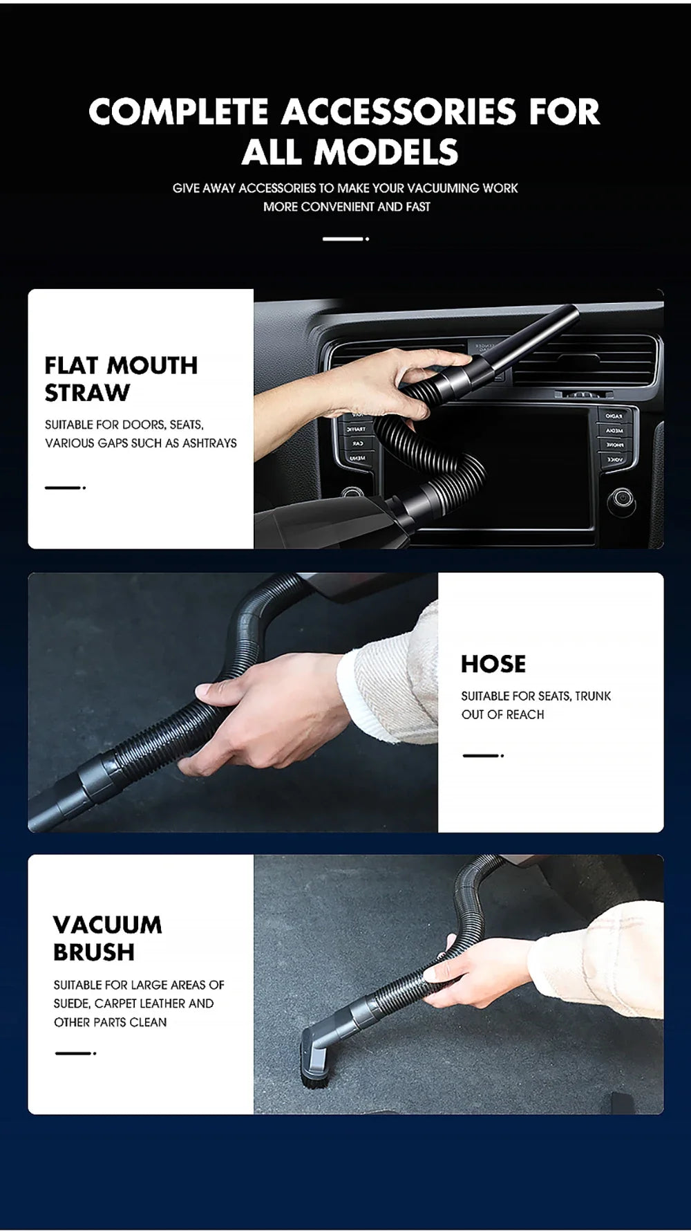 Mini Wireless Multi-Functional Car Vacuum Cleaner USB Rechargeable High Power Handheld Portable Car Vacuum Cleaner for Home Car