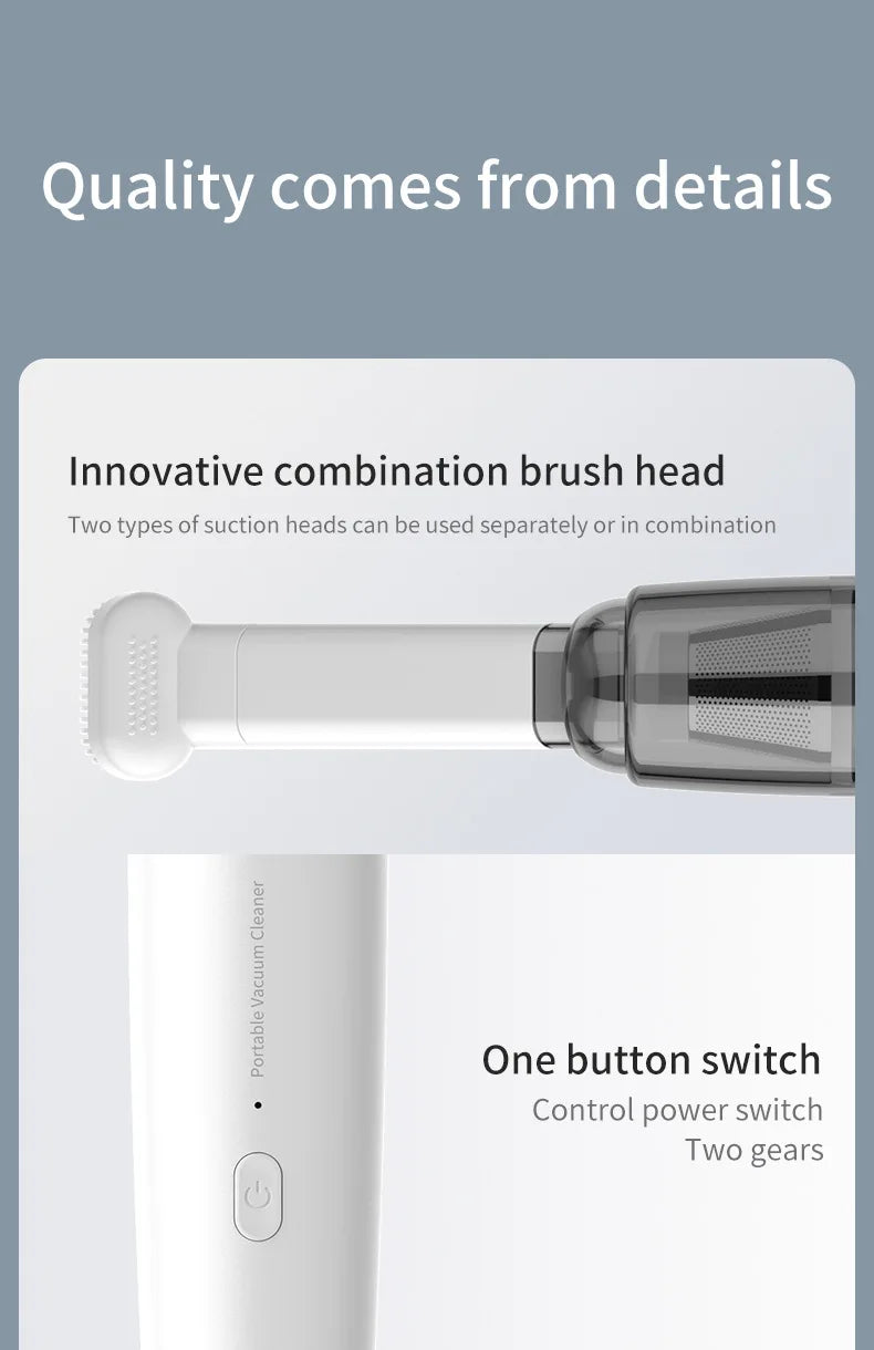 Wireless Handheld Vacuum Cleaner Powerful Suction Portable Rechargeable for Car Home Mini Cleaner Car interior cleaning tools