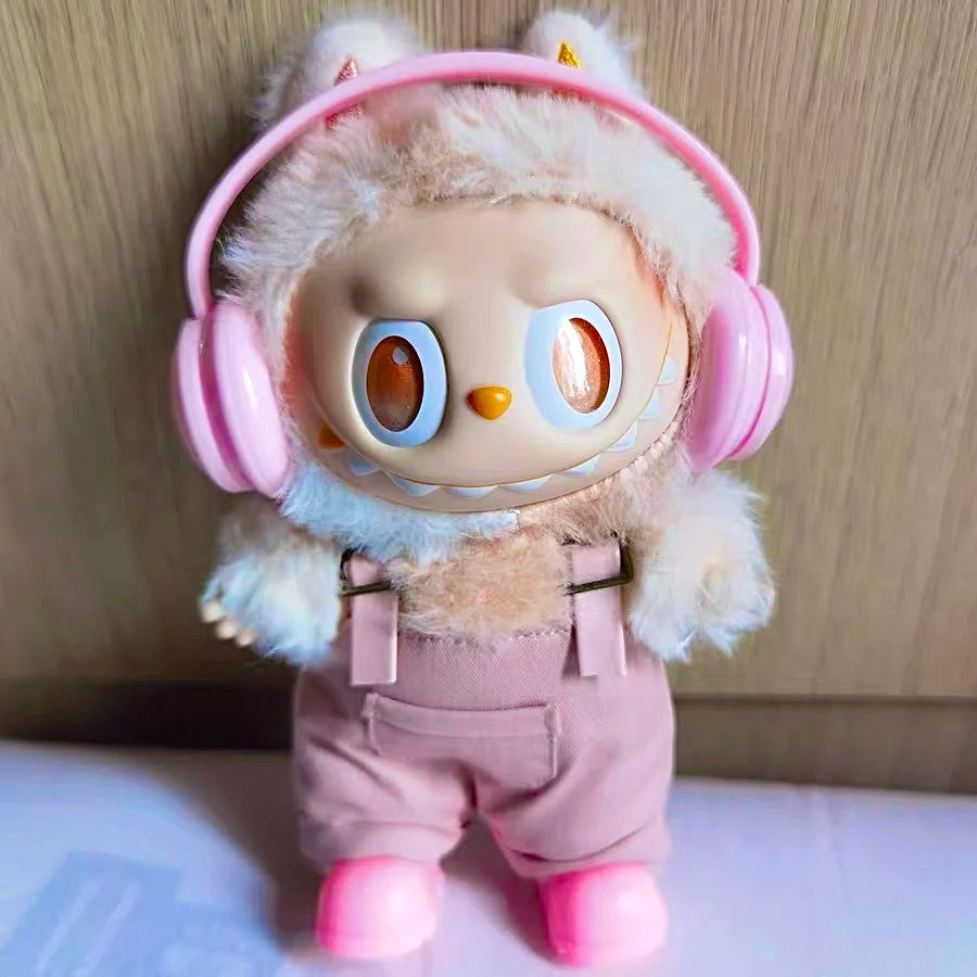 17cm Mini Plush Doll'S Clothes Outfit Accessories For Korea Kpop Exo Labubu Idol overalls pants set Macaron doll Clothing Gift