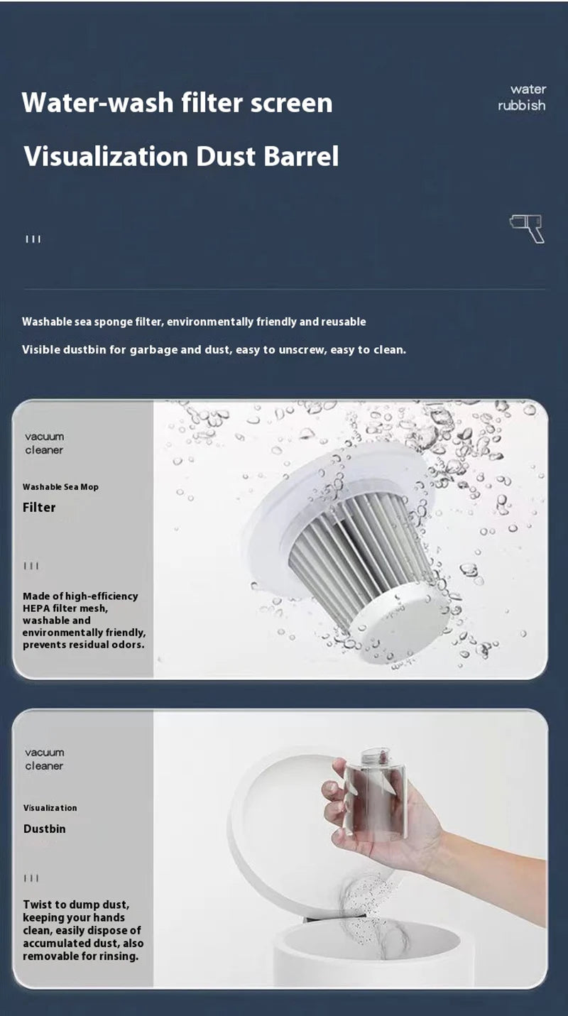 Car Vacuum Cleaner Wireless Multi-Functional Handheld Portable Car Vacuum Cleaner Rechargeable High Power Mop cleaner Cedar mop