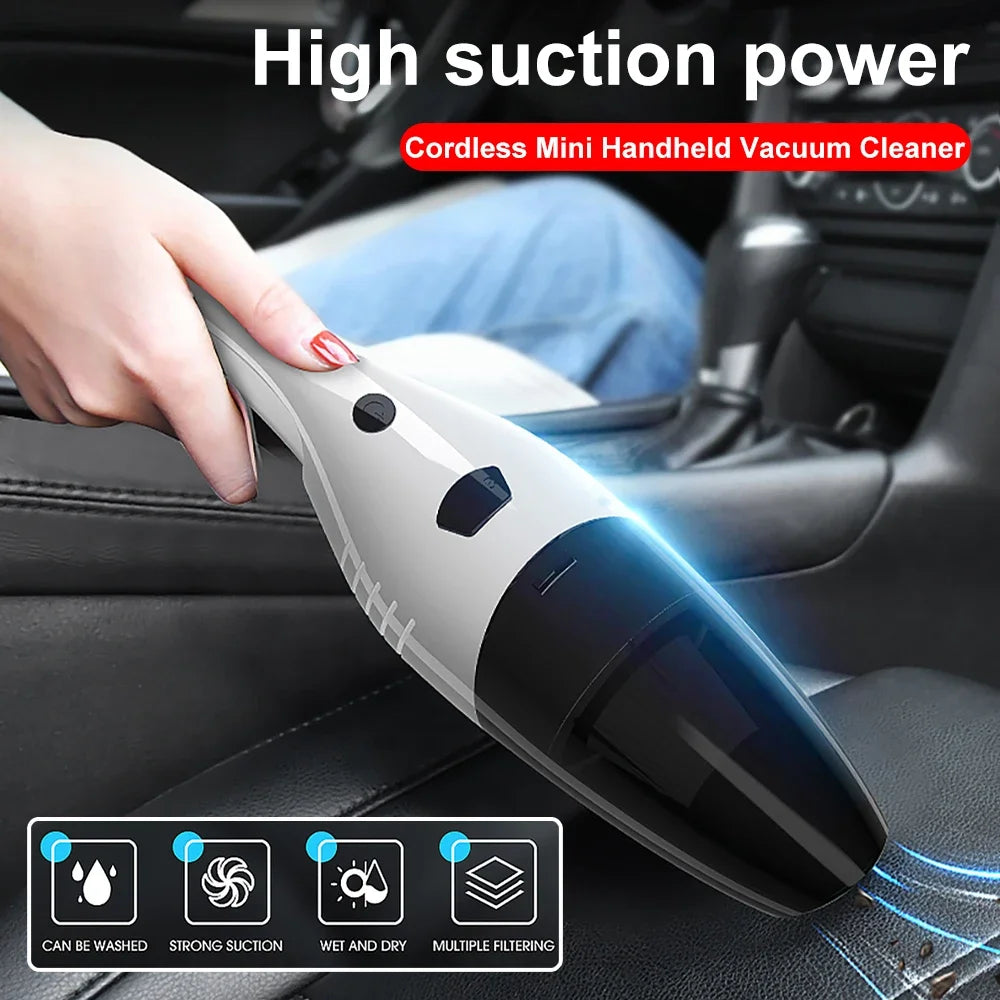 Mini Wireless Multi-Functional Car Vacuum Cleaner USB Rechargeable High Power Handheld Portable Car Vacuum Cleaner for Home Car