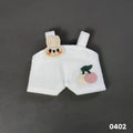 17cm Mini Plush Doll'S Clothes Outfit Accessories For Korea Kpop Exo Labubu Idol Dolls Corduroy overalls T-shirt Clothing Gift
