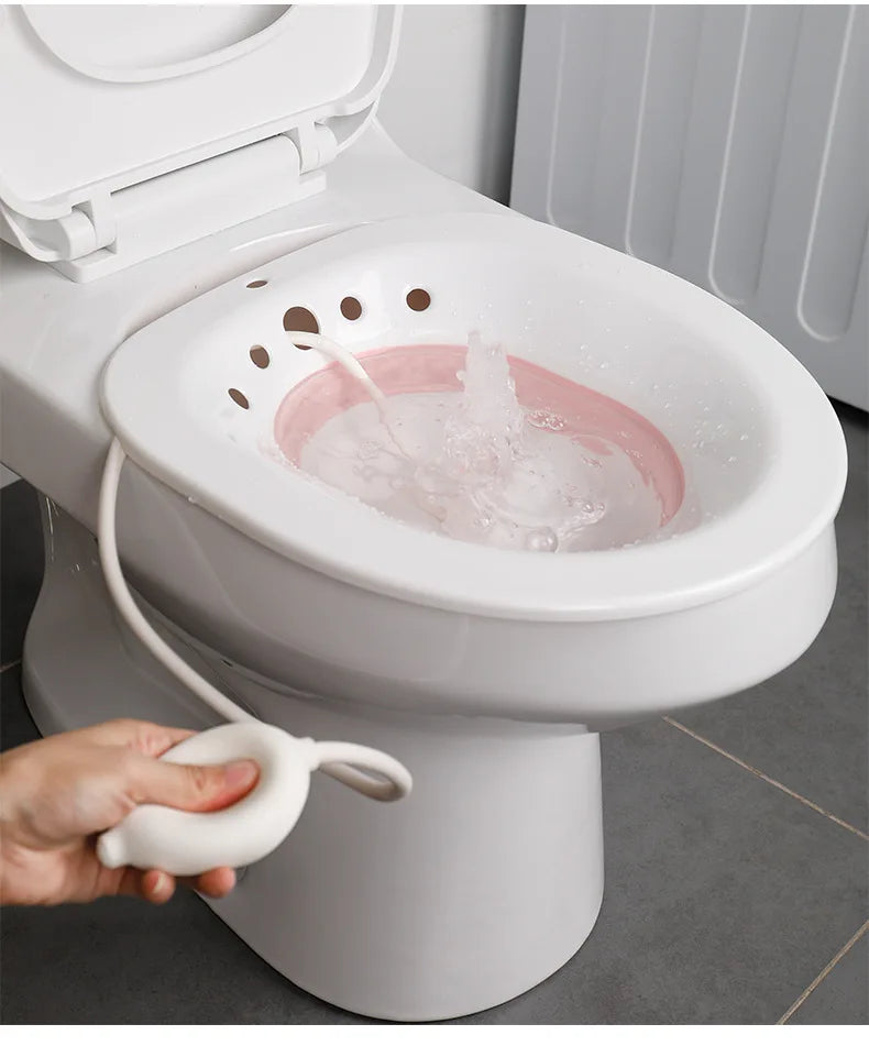 Bath for Toilet Hemorrhoids  for Postpartum Pregnant-Women or Hemorrhoids, Foldable Hangable Storage Large-Capacity Private Care