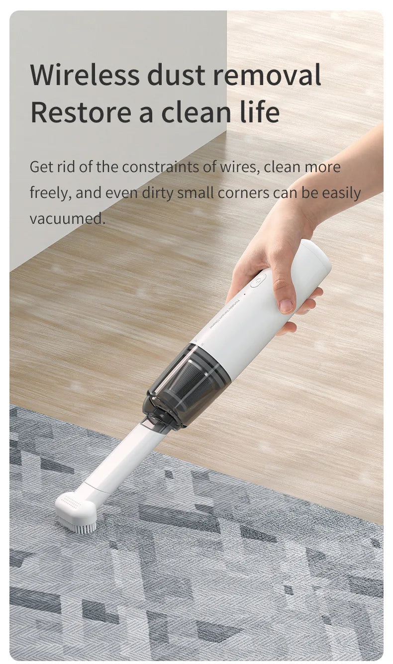 Wireless Handheld Vacuum Cleaner Powerful Suction Portable Rechargeable for Car Home Mini Cleaner Car interior cleaning tools