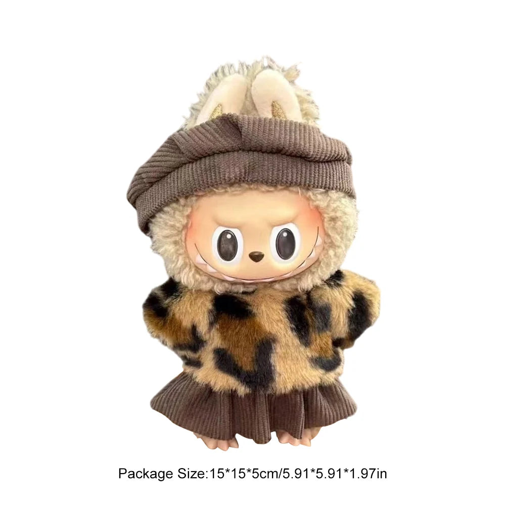 17cm Mini Plush Doll'S Clothes Outfit Accessories For Korea Kpop Exo Labubu I II Idol Dolls sit party overalls Clothing Gift