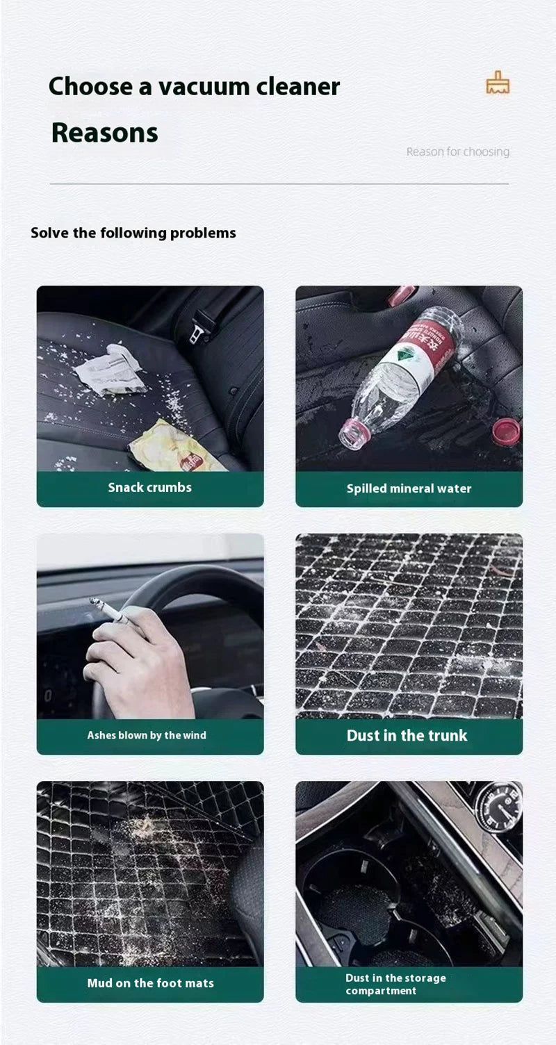 Car Vacuum Cleaner Wireless Multi-Functional Handheld Portable Car Vacuum Cleaner Rechargeable High Power Mop cleaner Cedar mop