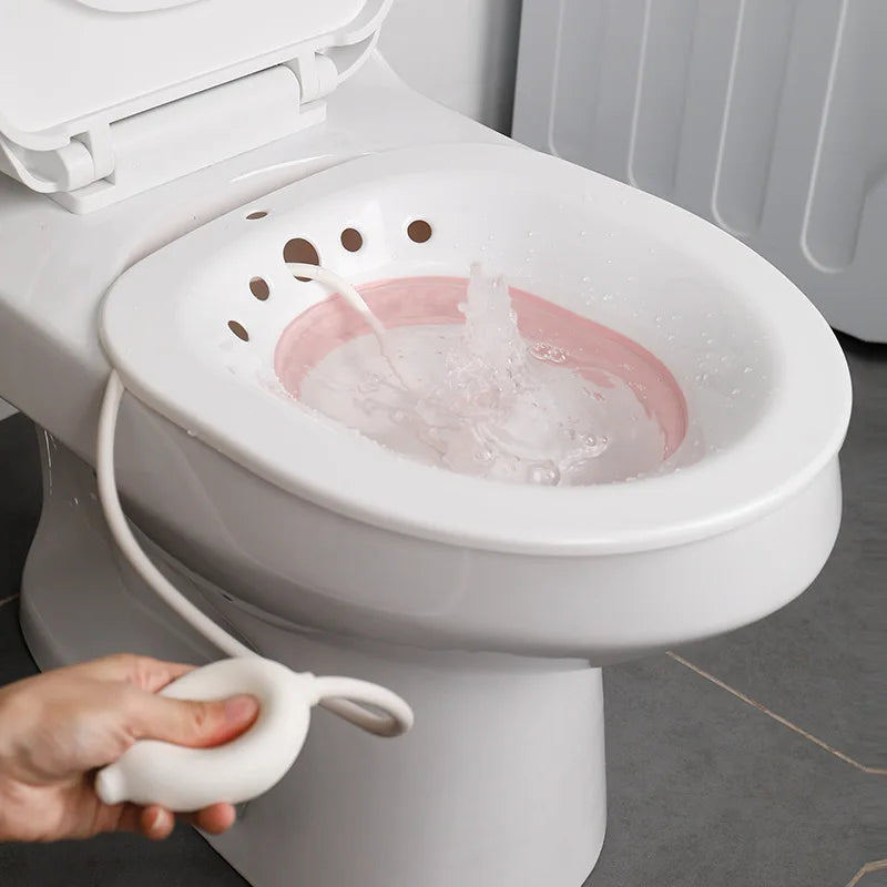 Bath for Toilet Hemorrhoids  for Postpartum Pregnant-Women or Hemorrhoids, Foldable Hangable Storage Large-Capacity Private Care