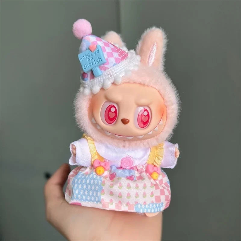 17cm Mini Plush Doll'S Clothes Outfit Accessories No Doll for Korea Kpop Exo Labubu Overalls Clothing Gift