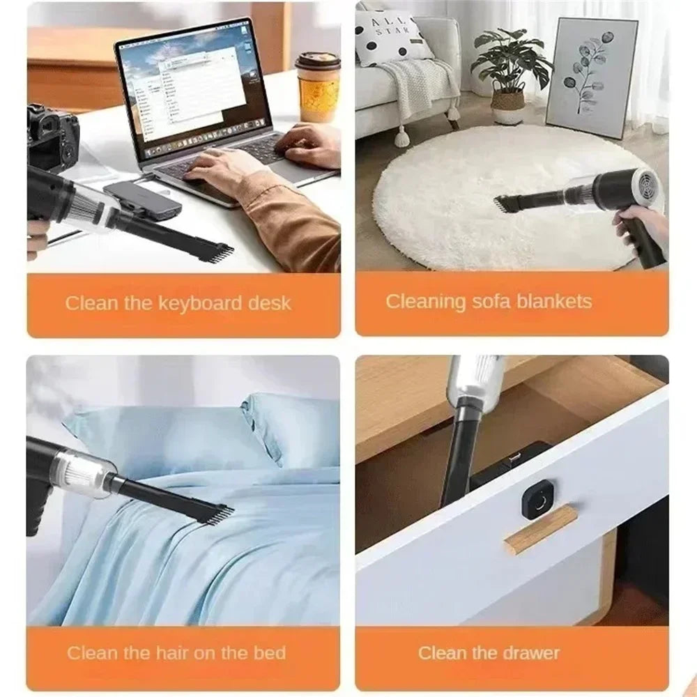 Car Wireless Handheld Vacuum Cleaner Dual Use for Small Home and Car 120W 6000PA High Power Powerful Rechargeable Vacuum Cleaner