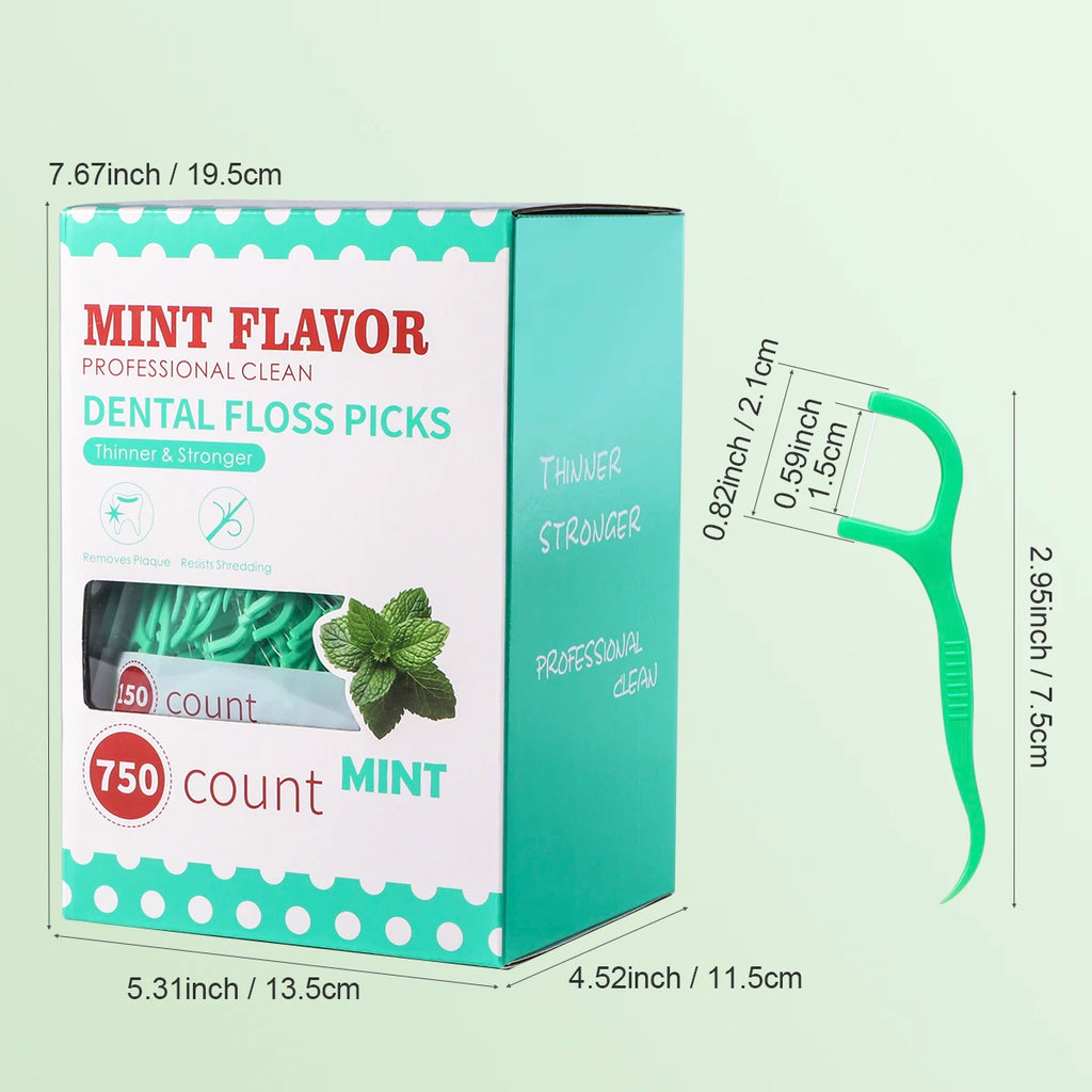 Mint dental floss stick - home portable disposable care dental floss stick - oral care - deep cleaning - interdental cleaning