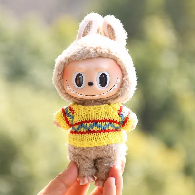 17cm Cute Mini Plush Doll'S Clothes Outfit Accessories For Korea Kpop Exo Labubu Idol Dolls Sweater Clothing DIY Kids Girl Gift