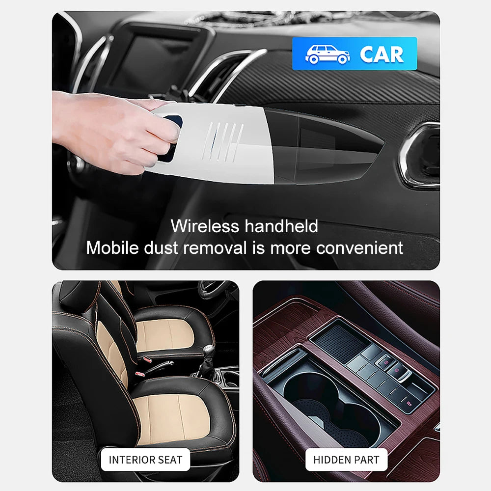 Mini Wireless Multi-Functional Car Vacuum Cleaner USB Rechargeable High Power Handheld Portable Car Vacuum Cleaner for Home Car
