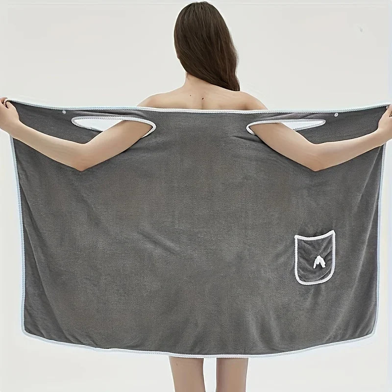 Bath Towel Household Women Wearable Wrap Adults Absorb Water Polyester Dry Hair Skirt Long Style Bathroom Washable Bathrobe